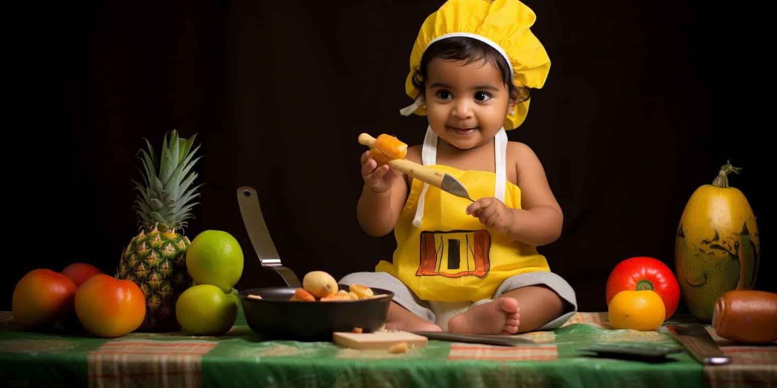 indian baby birthday photoshoot baby chef set up a pre 6a91fc60 9785 4ddd b377 8c8f2261dd88