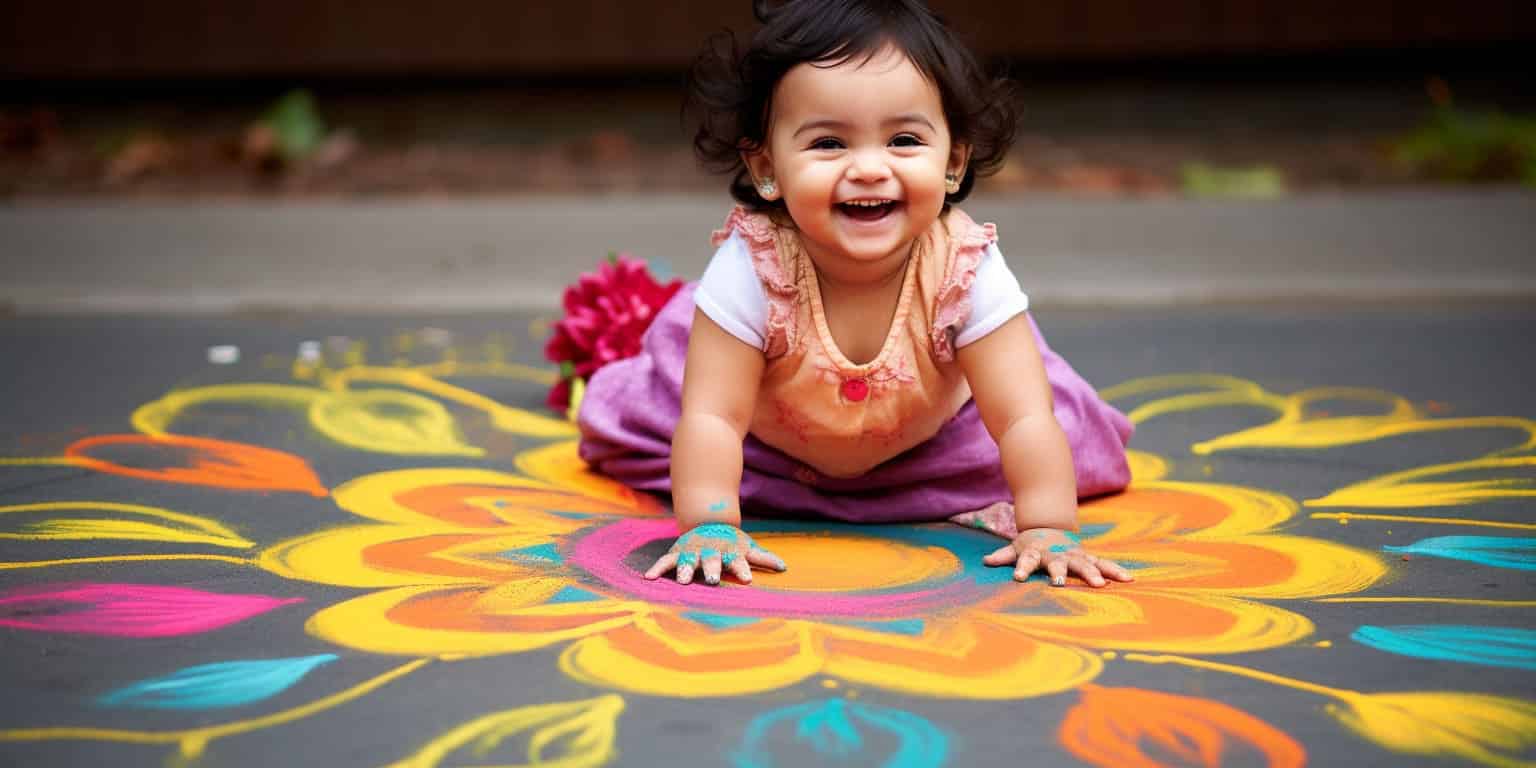 indian baby birthday photoshoot chalk art use colorful 32b7e03b 0ff6 4c7a 9db4 f2c3431f3a7e