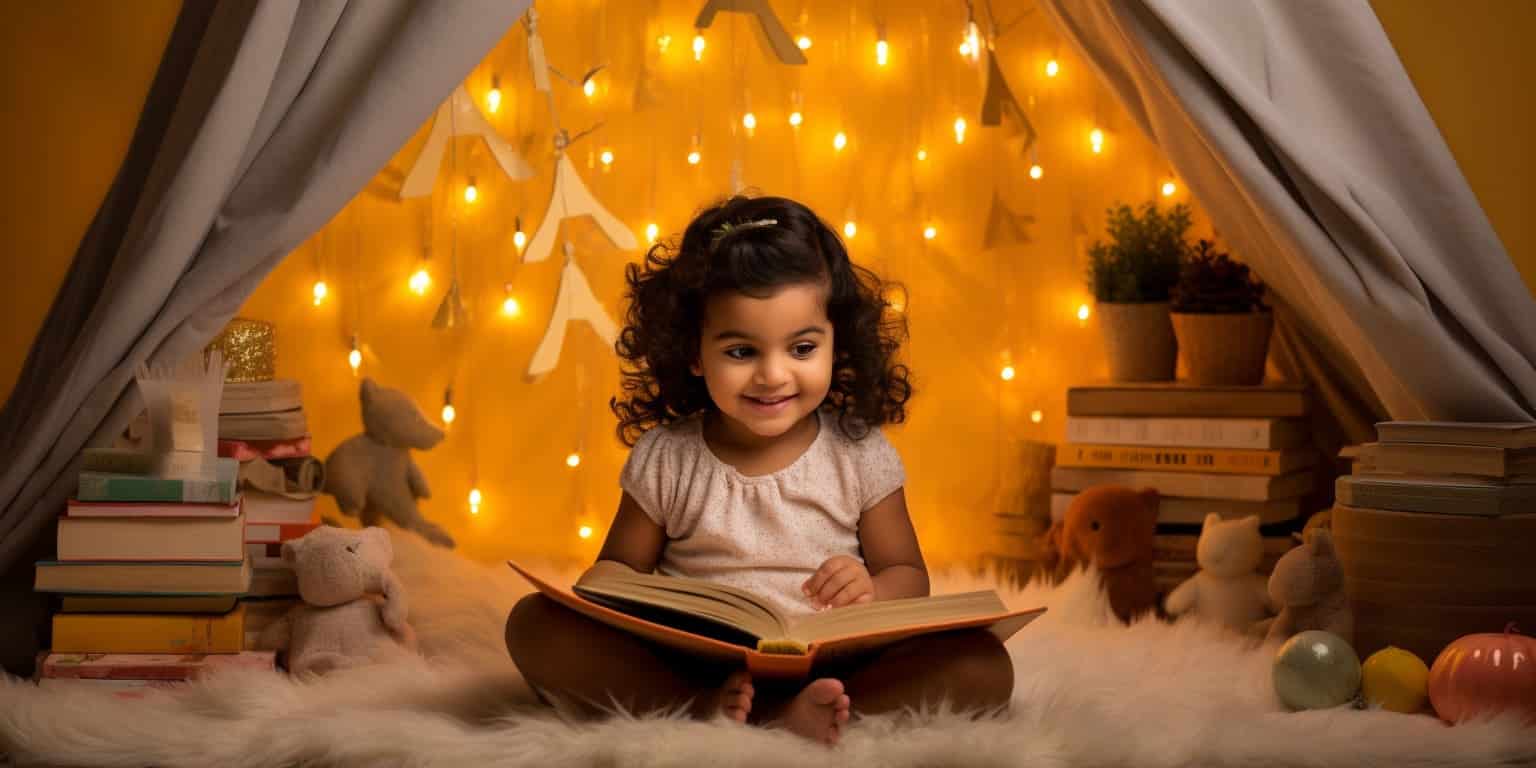 indian baby birthday photoshoot reading nook set up a 887dc747 6acc 45cf 89de 00fd8c65378e