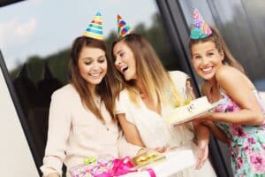 group of friends celebrating birthday